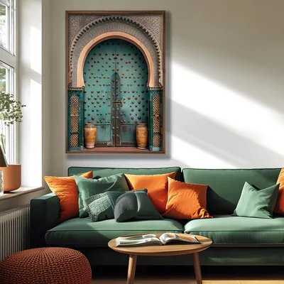 Produktbild von Wallity, GE128-L, Dekoratives gerahmtes MDF-Gemälde, Mehrfarbig, 100 % MDF, 35 x 47 cm