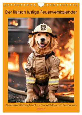 Produktbild von Der tierisch lustige Feuerwehrkalender (Wandkalender 2027 DIN A4 hoch), CALVENDO Monatskalender