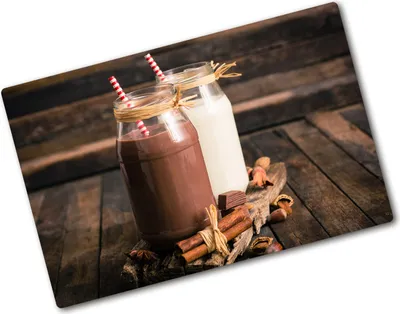 Produktbild von Tulup Glas Herdabdeckplatte - 80x52 cm - Glaskeramikkochfeld-Abdeckung Spritzschutz Glasabdeckplatte - Einteilig - Essen & Getränke - Cocktails in Gläsern - Braun