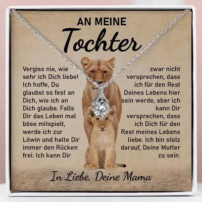 Produktbild von Halskette mit Zirkonia-Kristall für Damen mit Geschenk Box - An meine Töchter - LILLIA_ALLURE