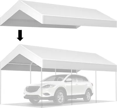 Produktbild von Famanu Carport Ersatzdach PE-Gewebe - 3x6m