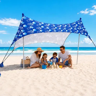 Immagine prodotto di Tenda da spiaggia grande, con sacchi di sabbia e pali