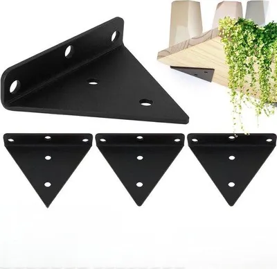 Immagine prodotto di Set di 4 supporti metallici alti 8 cm con staffe da parete, per progetti fai da te, aperto