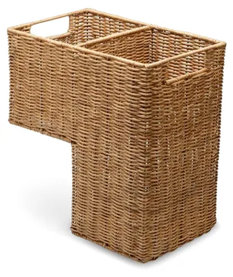 Produktbild von Treppenkorb aus Weide und Rattan, Naturfarbe, 38,1 x 24,1 x 40 cm