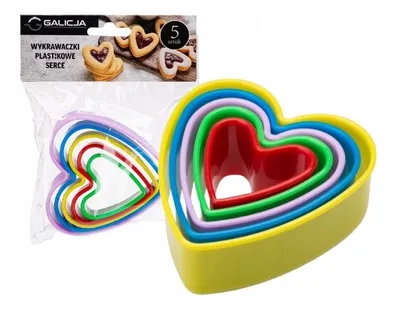 Zdjęcie produktu dla Plastikowy wykrawacz do ciastek w kształcie serca 5 sztuk