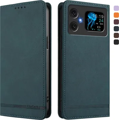 Image de Etui pour Cubot A20, étui rétro en cuirPolyuréthaneavec support et fentes pour cartes Vert