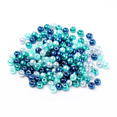 Bastelperlen 4mm blau,türkis, mint, hellblau