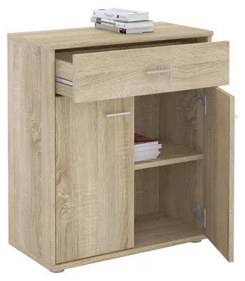 Produktbild von Kommode Sideboard Schrank TOMMY in Sonoma Eiche, Anrichte mit 1 Schublade und 2 Türen