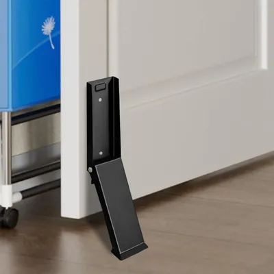 Produktbild von Fußbediente Türstopper aus Edelstahl - magnetisch - schwarz