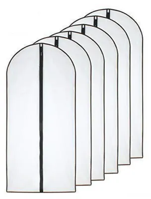 Produktbild von Kleidersäcke 60cm x 120cm (6er Pack) Schwarz Atmungsaktiv mit Reißverschluss für Wintermäntel Jacken