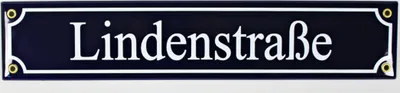 Produktbild von Strassenschild Lindenstraße 40x8 cm Emaille Schild Emaile Emailleschild