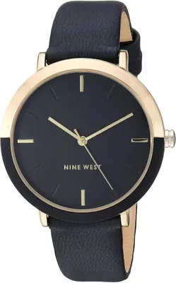 Image de Montre-bracelet Damen, mouvement à quartz, cadran noir avec aiguilles dorées, bracelet en simili cuir, diamètre 36 mm, montre de mode classique