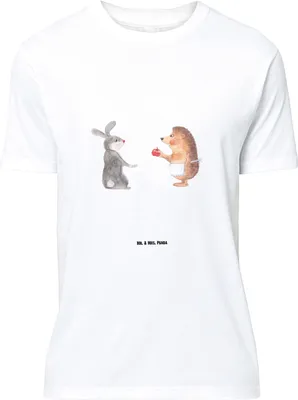 Produktbild von Mr. & Mrs. Panda Größe XXL T-Shirt Hase Igel - Weiß - Geschenk, und, Liebe Spruch, Trösten, mit, Oversize Shirt, Lustige Sprüche, Herzschmerz, Lustiges, Tshirt