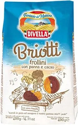 Produktbild von 3x Divella Briotti Shortbread Kekse mit frischer Sahne und Kakao 400g biscuits cookies Italienische Kekse