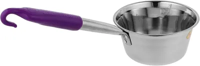 Produktbild von Wasserkelle aus Edelstahl und Kunststoff mit Haken, 1 Stück, Silber | Multifunktional, angenehm zu halten, für Obst und Gemüse, Grillen im Freien und Camping, Farbe zufällig