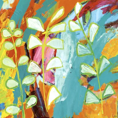 Produktbild von 20 Servietten Vibrant Abstract - Kunstvoll gestaltete Blumen 33x33cm