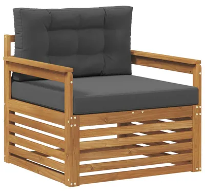 Image de Canapé d'extérieur vidaXL en bois d'acacia massif et polyester