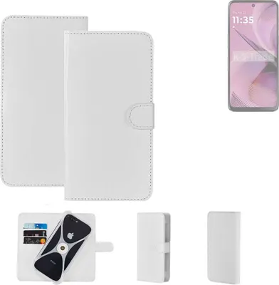 Produktbild von K-S-Trade Handy Hülle Schutz Hülle kompatibel mit Motorola Moto G55 5G Cover Case Bookstyle Bumper weiß 1x