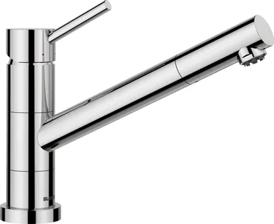 Produktbild von Blanco Einhebel Küchenarmatur Niederdruckarmatur KANO-F chrom glänzend Fenstermontage abklappbar 527960