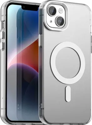 Immagine prodotto di Custodia magnetica per iPhone 15, sottile custodia antiurto opaca traslucida bianca