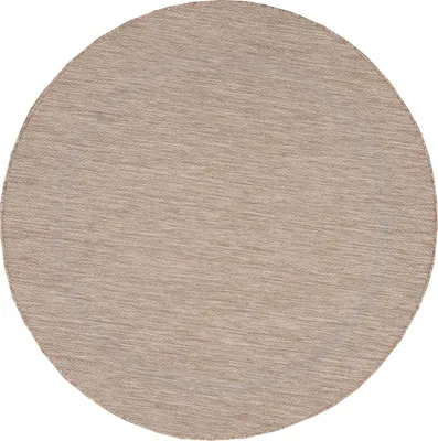 Image de Carpetsale24 Tapis Intérieur Extérieur Tissage Plat Aspect Sisal avec Bordure Imperméable pour Cuisine Terrasse Salon, Taille: 200 cm rond