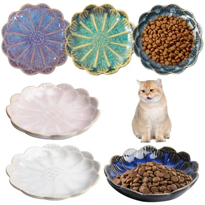 Produktbild von Katzennapf Keramik 6 Stück flach schnurrhaarschonend für Futter und Wasser