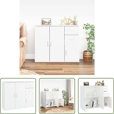 Produktbild von The Living Store Sideboard Weiß 91x29,5x75 cm Holzwerkstoff