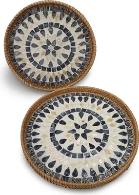 Produktbild von DECCARO Serviertablett "Perlmutt", blau, 2 Stück