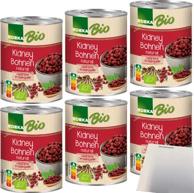 Produktbild von Edeka  Kidney Bohnen dunkelrot 6er Pack (6x400g Dose) + usy Block