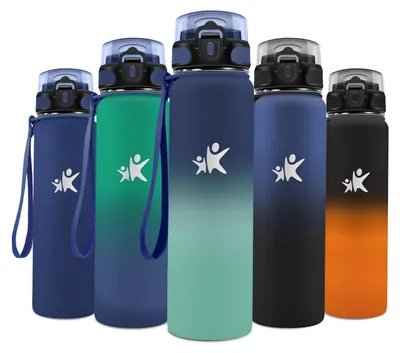 Productafbeelding van Thermosfles 1 liter, drinkfles zonder BPA, geïsoleerde fles met rietje, lekvrij