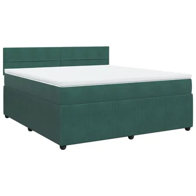 Produktbild von Boxspringbett mit Matratze Dunkelgrün 180x200 cm Samt