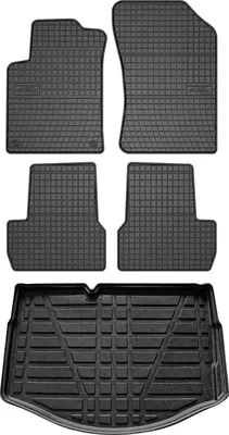 Zdjęcie produktu dla Zestaw dywaników podłogowych i wykładziny bagażnika do Citroen C3 hatchback 2009-2016 guma 5x