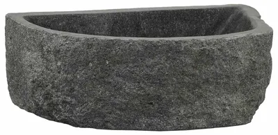 Image de vidaXL Lavabo mural gris 45 x 35 x 15 cm, aspect pierre de rivière