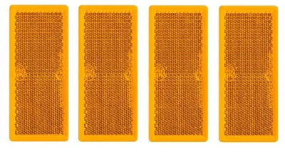 Produktbild von 4x Seitenreflektoren Anhänger rechteckig selbstklebend 82x36mm Reflektor Wohnmobile mit E4 als Rückstrahler