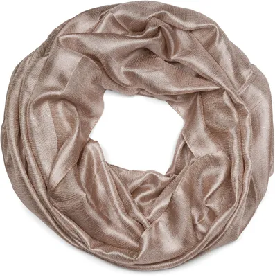 Produktbild von styleBREAKER Damen Loop Schal leicht und seidig mit Glitzer in Unifarben, Schlauchschal, Tuch 01016214
