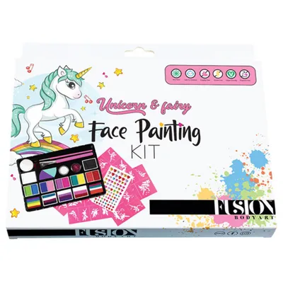 Zdjęcie produktu dla Paleta do malowania twarzy Fusion Body Art z motywem jednorożca i wróżki