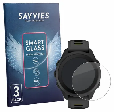 Produktbild von 3x Savvies Schutzglas Folie für Garmin Forerunner 170 9H Panzer Schutzfolie Glas Displayschutz klar transparent