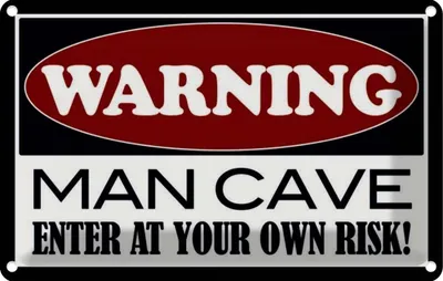 Produktbild von vianmo Blechschild 20x30 cm Warning man cave enter at your Warnschild Hinweisschild Sicherheit Vorsicht