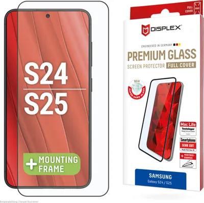 Immagine prodotto di Displex Full Cover Screen Protector (10H) per Samsung Galaxy S24/S25, Eco Mounting Frame, Full Cover