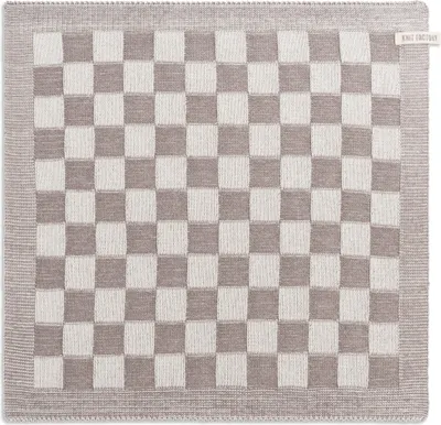 Produktbild von Knit Factory Küchentuch Block - Ecru/Taupe - 50x50 cm