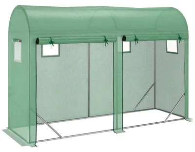 Immagine prodotto di Serra da giardino con struttura in acciaio e 4 finestre | Colore: Verde | Dimensioni: 300x100x200 cm