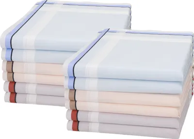 Produktbild von Betz 12 Stück Herren Stoff Taschentücher Set LUX 3 Größe 40x40cm 100% Baumwolle Farbe - LUX 3 - Dessin 21