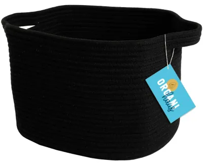 Produktbild von Aufbewahrungskörbe, Aufbewahrungsbehälter aus Baumwollseil für Regale und Kinderzimmer, Hundespielzeugkorb, dekorative Körbe für Spielzeug, Handtücher und Bücher – 15 x 10 x 9, Schwarz