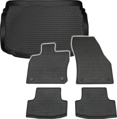 Produktbild von Gummi Kofferraumwanne + Fußmatten Set für VW T-Roc, Bj. 2017-
