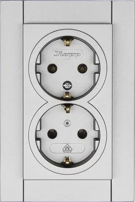 Produktbild von Kopp 929547550 Steckdose 2-fach Athenis 55 stahlfarben