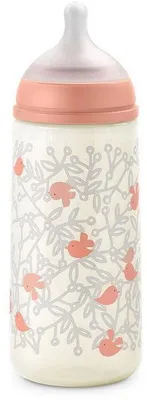 Immagine prodotto di Biberon Suavinex Birdies, tettarella SX Pro L, 360 ml, dai 6 mesi in su, rosa