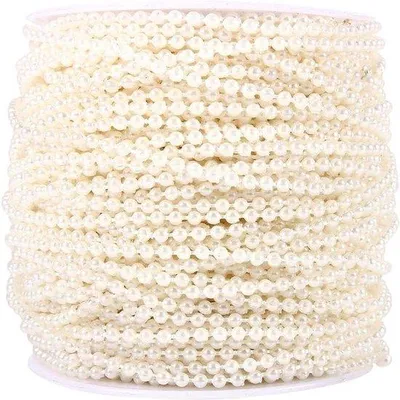 Immagine prodotto di Ghirlanda di perline 50 m beige 3 mm in rotolo - Decorazione fai da te