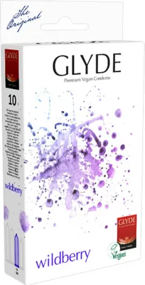 Produktbild von 10x Glyde Wildberry Kondome Vegan mit Aroma Waldbeere - Standardgröße
