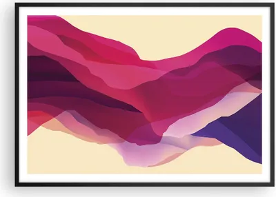 Produktbild von Gerahmtes Poster - Schwarzer Rahmen - Abstraktion Berge Rosa - 100x70 cm - Wand Bild - Wanddeko - Wandbilder - Wandposter - Bilderrahmen - Bilder - Kunstdruck - Wandbild - P2BAA100x70-4288
