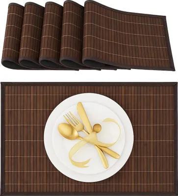 Produktbild von relaxdays Tischset 6er Set Bambus